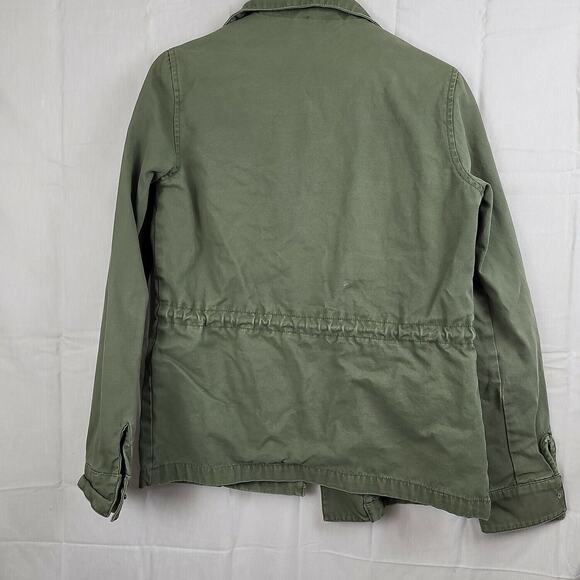 Ecote Womens Olive Cotton Long Sleeve Button Front Military Jacket Size Small - Picture 2 of 10